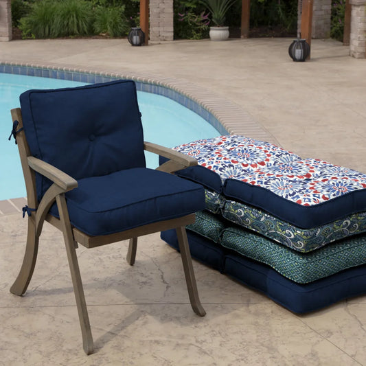 PolyFill Outdoor Chair Cushion 20 x 21, Sapphire Blue