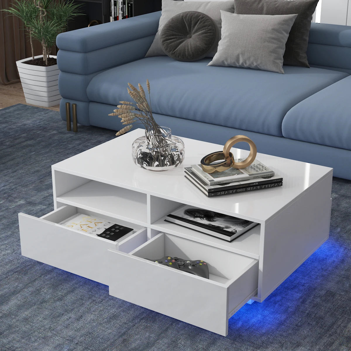 LED Coffee Table High Gloss Simple Design Side Table