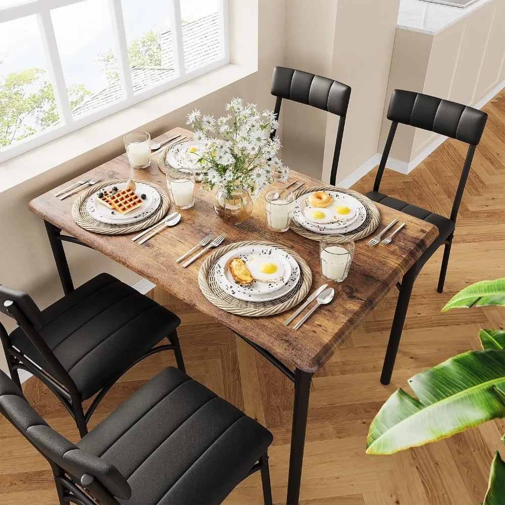 Dining Table Set for 4, Kitchen Table and Chairs