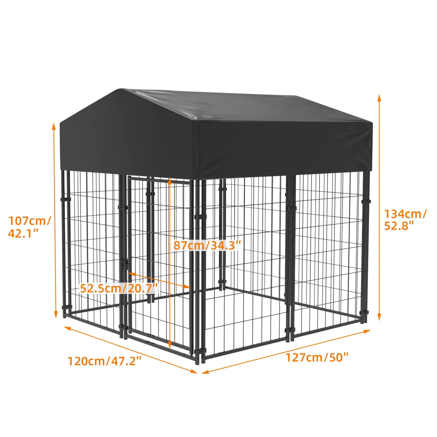 Large Dog Kennels and Runs Crates for Yard with Stakes Waterproof Cover Canopy