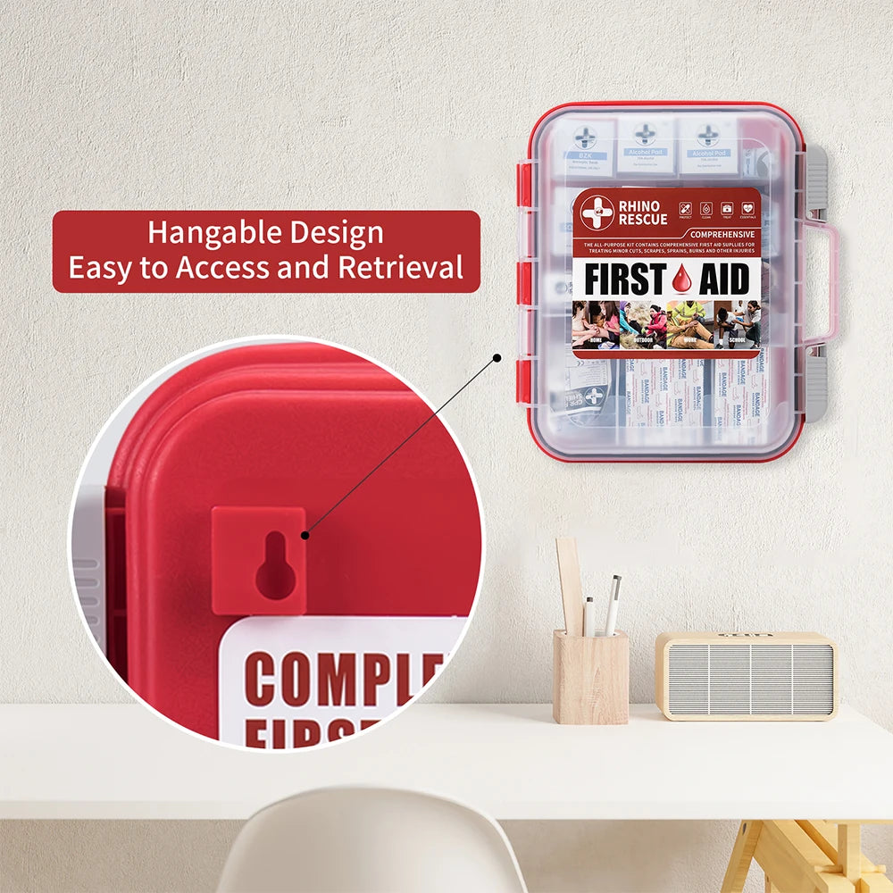 350 Pieces All-Purpose First Aid Kit, Home & Office Professional Medical Supplies, for Emergency