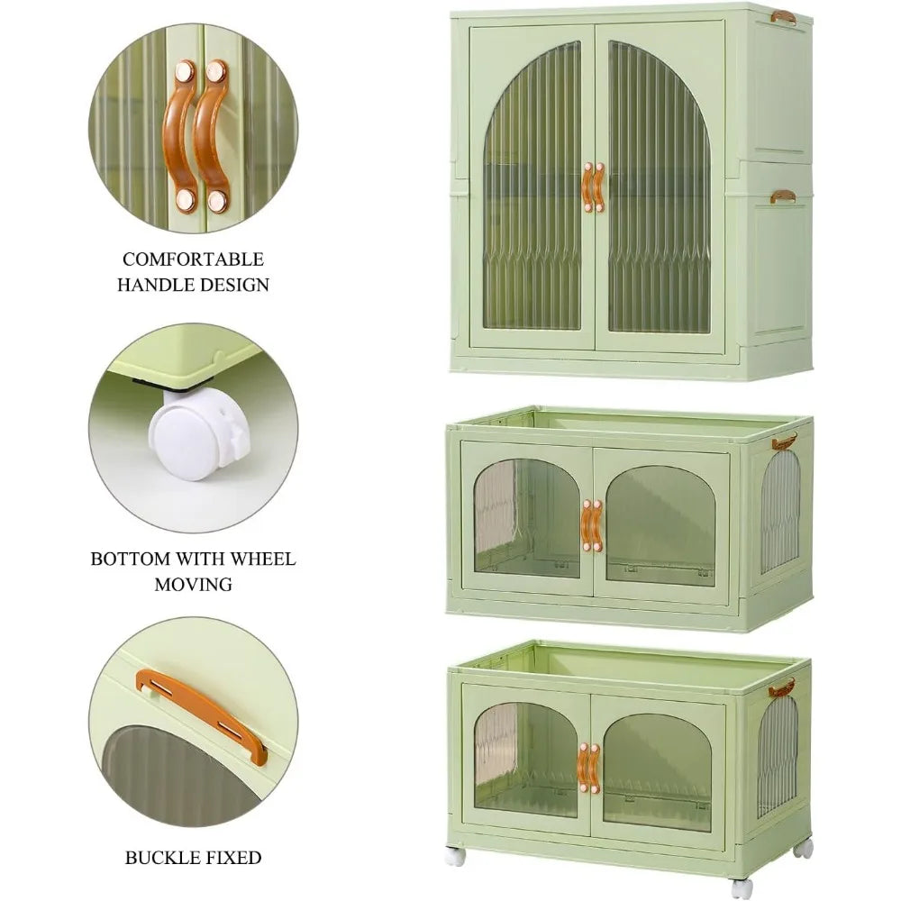 Closet Green Clothing Cupboard Cabinets Hanger Clothes Storage Organizer closet