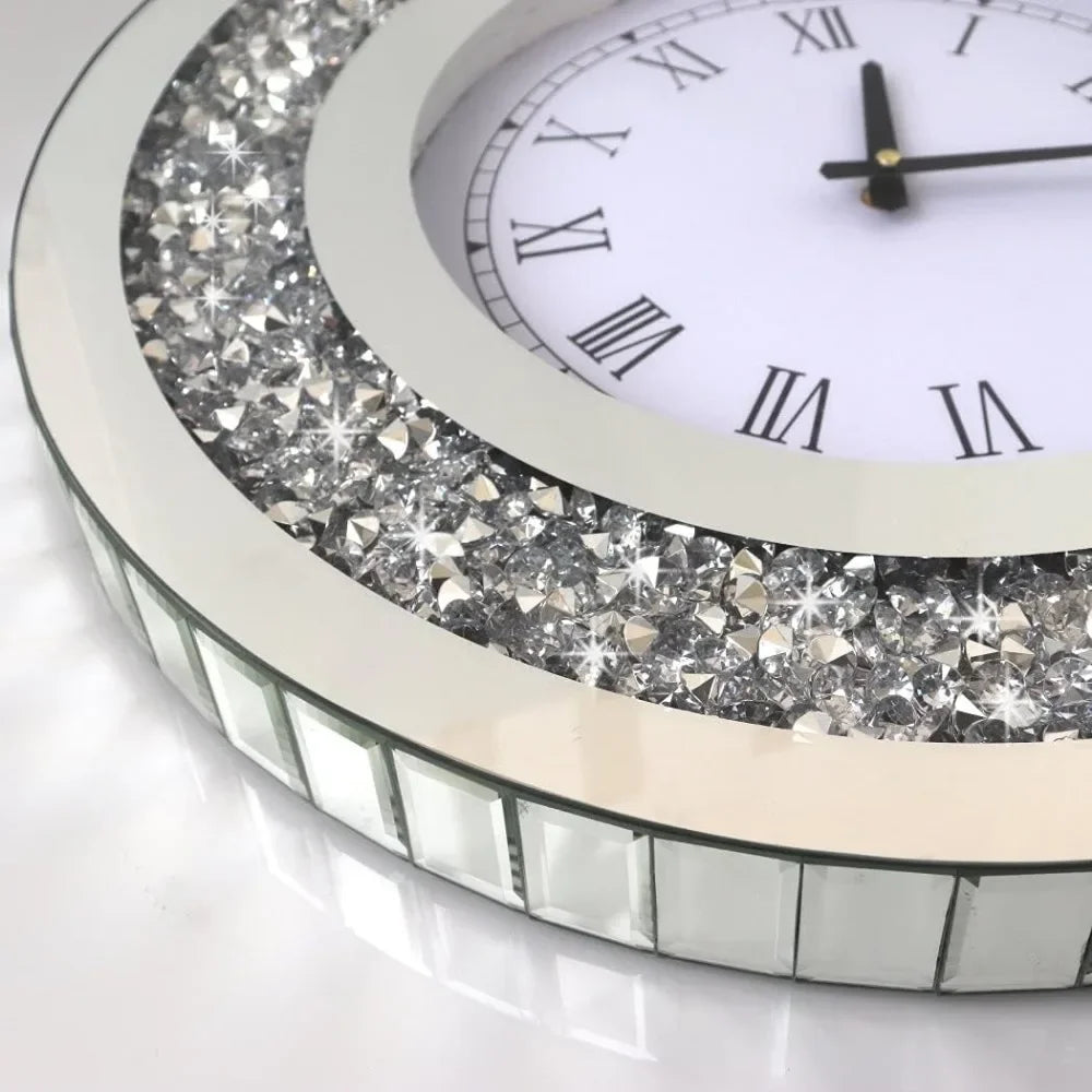 Diamond Mirror Large Wall Clock for Wall Decoration