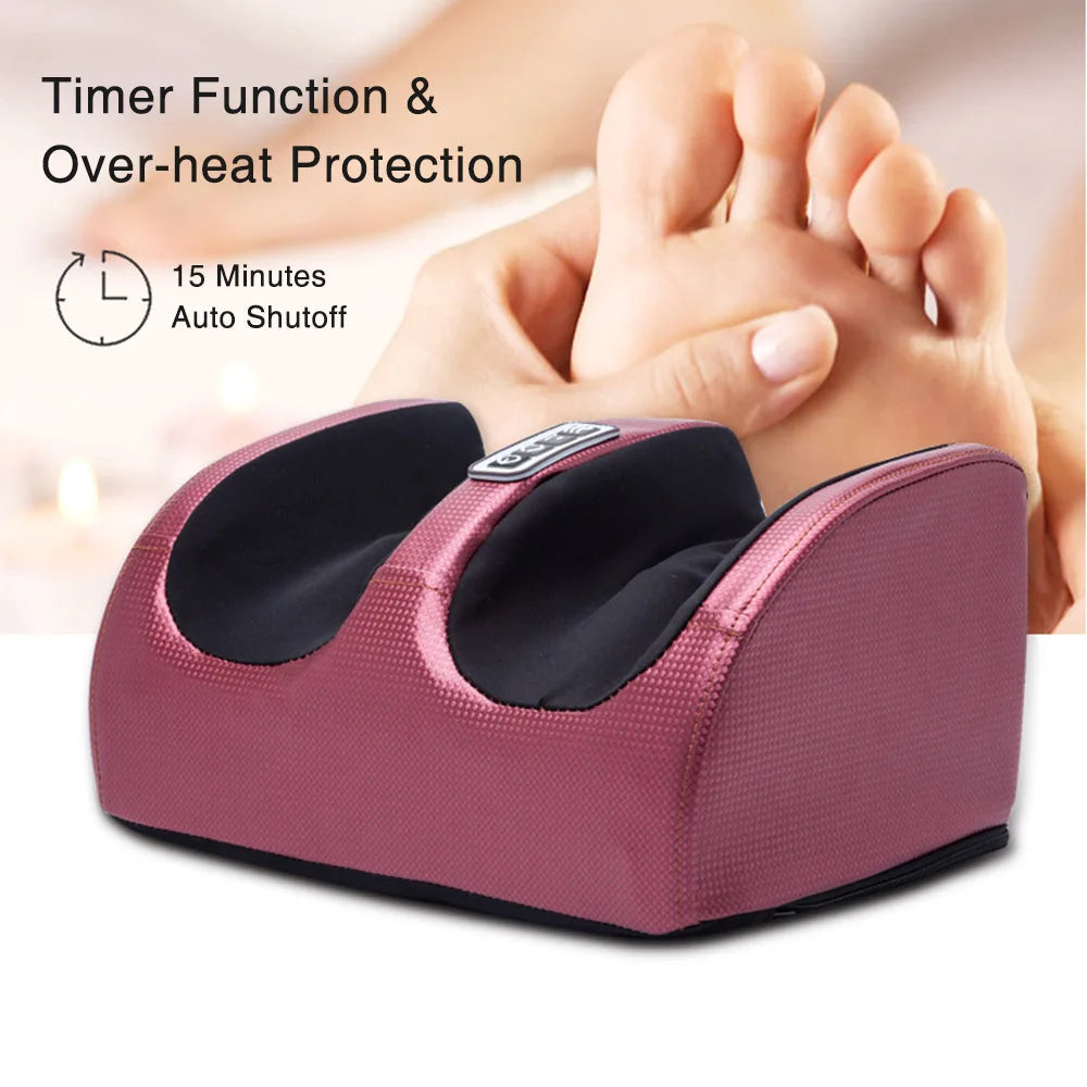 Electric Foot Massager Heating Therapy Hot Compression Roller Muscle Relaxation Pain Relief Foot Spa Machine