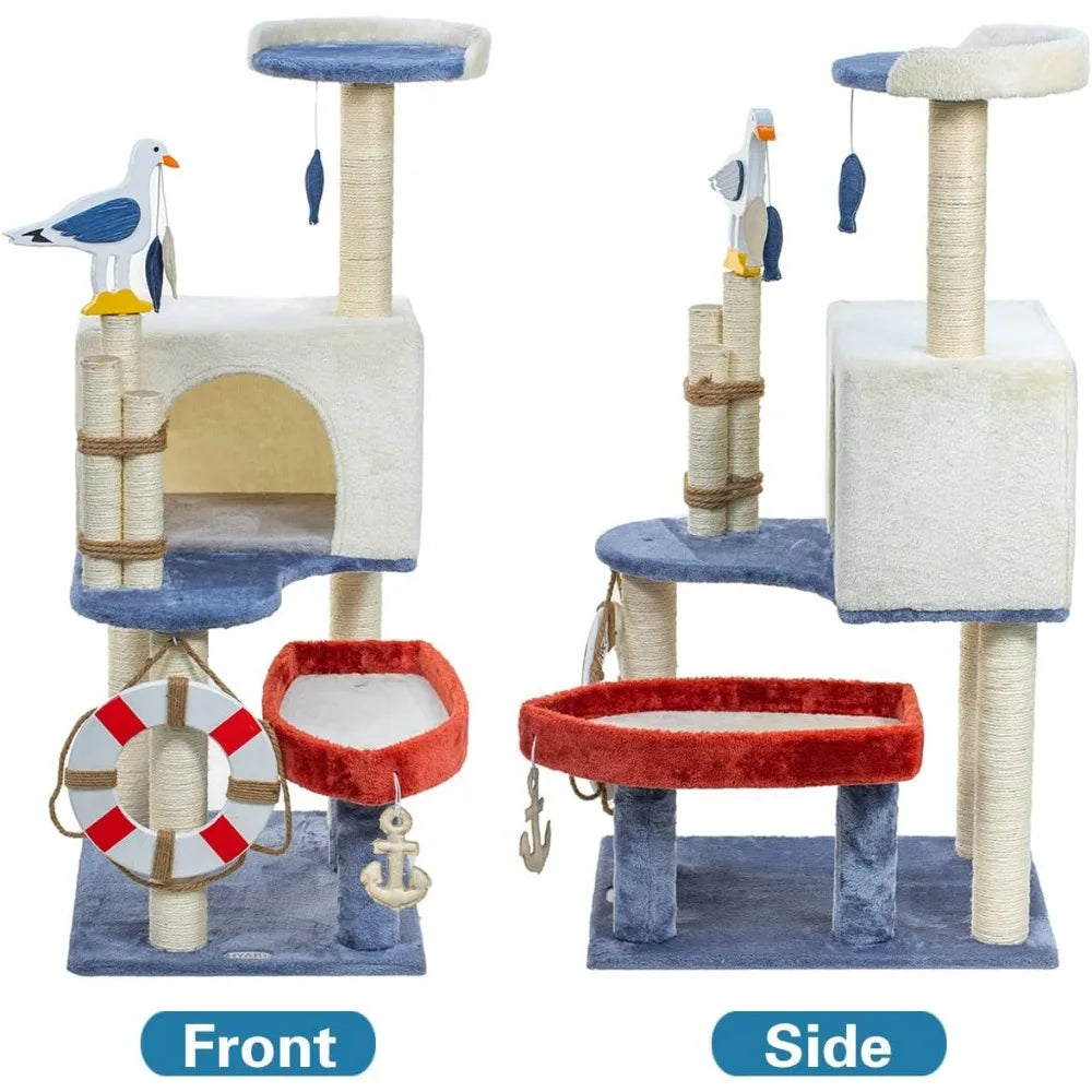 Tree Tower Condo Furniture Apartment Plush Habitat Kitten Amusement Platform with Scratch Posts