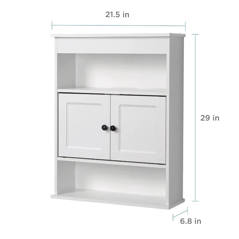 Zenna Home Bathroom Wall Cabinet with 3 Shelves.