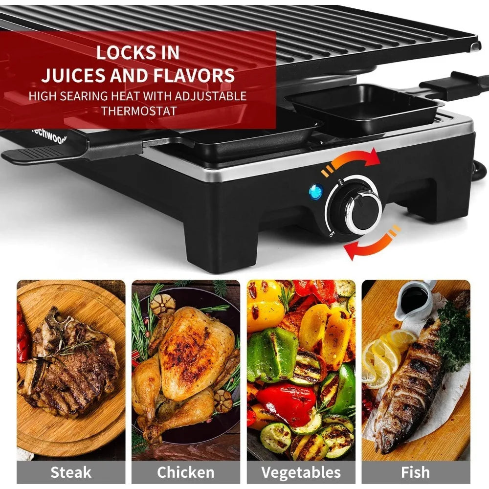 Electric Indoor BBQ Grill 1500W Fast Heating