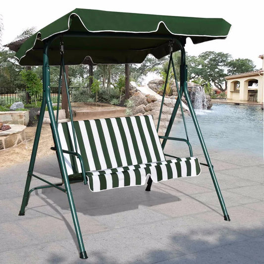 Loveseat Patio Canopy Swing Glider Hammock Cushioned Steel Frame Bench Outdoor Patio Swing Garden Furniture