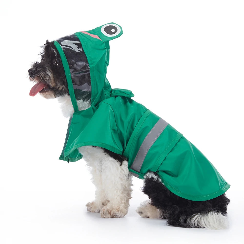 Fashionable Reflective Cute Animal Raincoat for Big Dogs