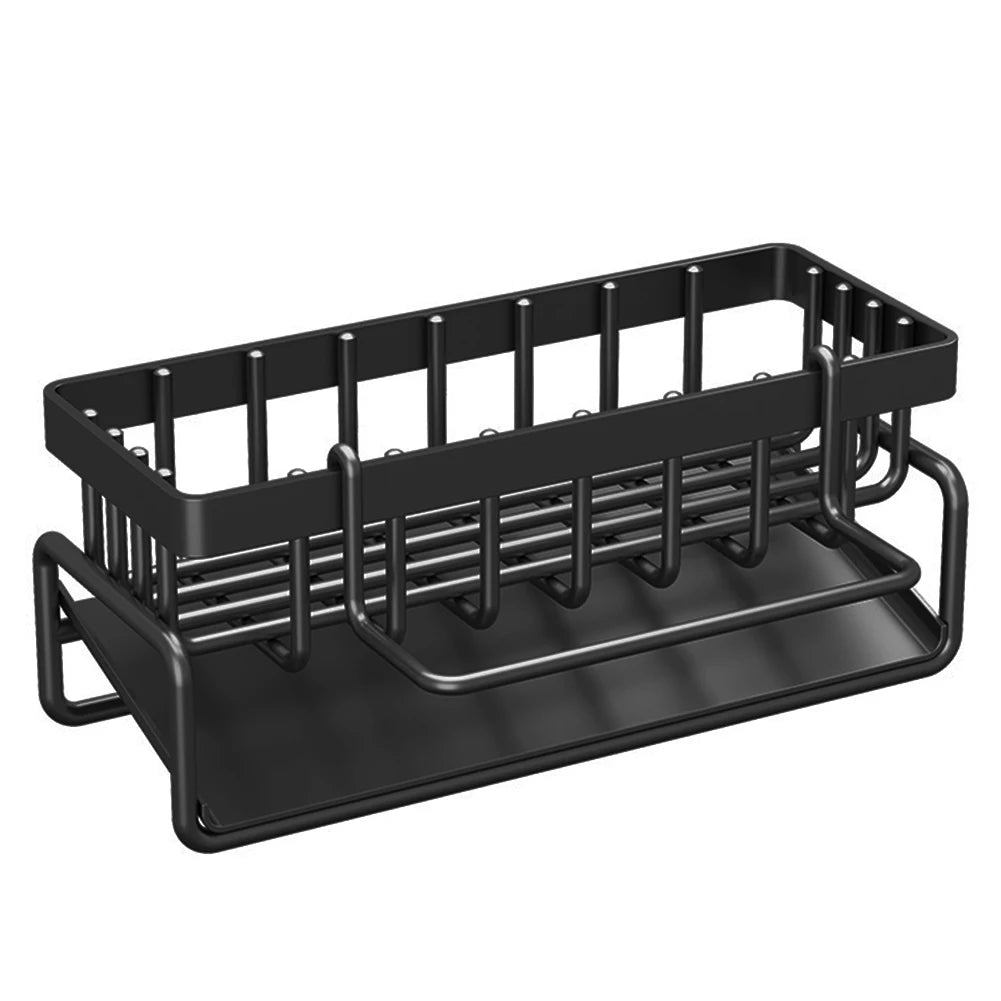 Dish Drainer Sink Basket with Removable Dishcloth Rack