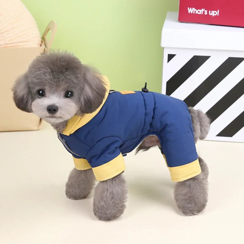 Thicken Warm Dog Jumpsuit Winter Dogs Clothes Windproof Puppy Overalls Poodle Jacket Pet Apparel