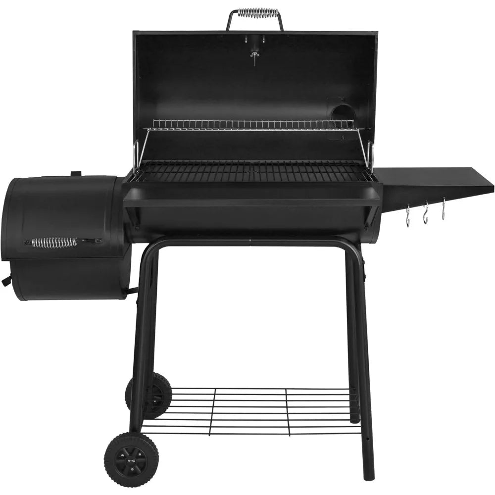 30" BBQ Charcoal Grill and Offset Smoker 811 Square Inch cooking surface, Adjustable Pan, Temperature Monitor