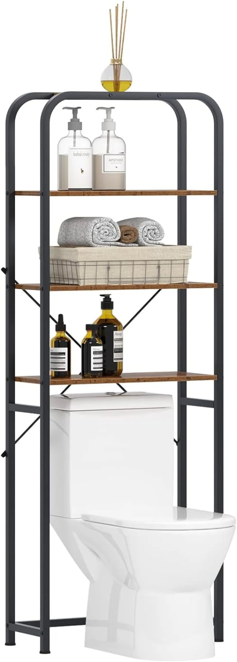 4-Tier Over The Toilet Storage Rack 68 inch Freestanding Bathroom Storage Shelf, Bathroom Organizer Over Toilet, Space Saver