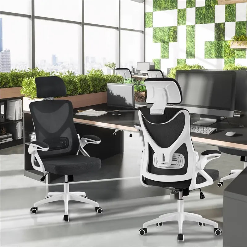 High Back Ergonomic Mesh Office Chair With Adjustable Padded Headrest   Sd8a6aa1281184802ad862f3890ee6916G.webp