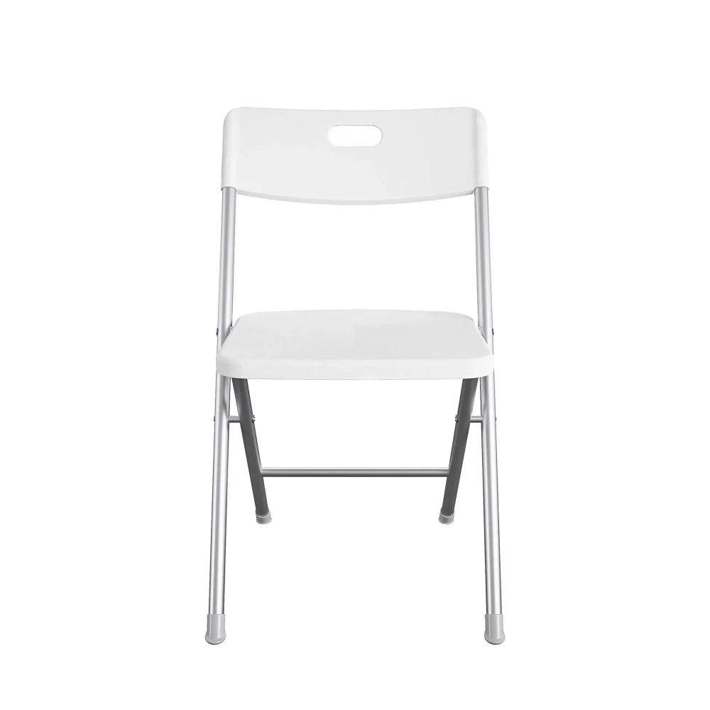 Resin Seat & Back Folding Chair, White, 4-Pack