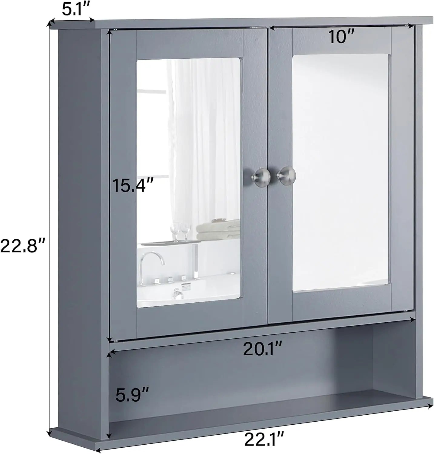 Bathroom Medicine Cabinet with Mirror and Adjustable Shelf