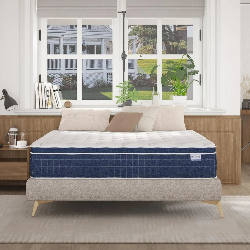 Queen Mattress, 14 Inch Hybrid Mattresses in a Box, Made of Memory Foam