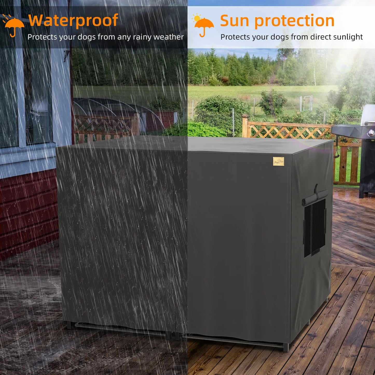 Dog Cage Cover Waterproof Pet Kennel Covers Indoor Outdoor Use Sun Protection