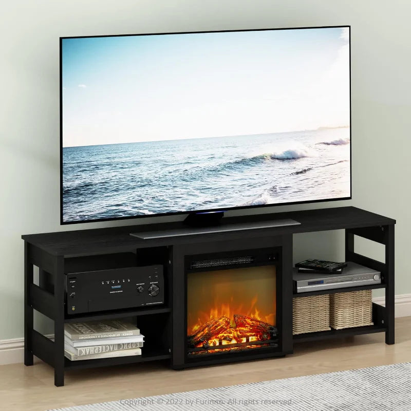 Classic 70 Inch TV Stand with Fireplace