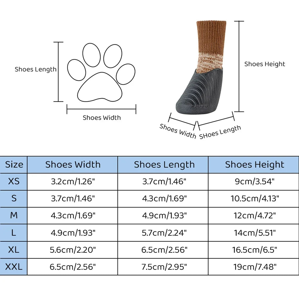 4PCS Dog Shoes Waterproof Fall Winter Pet Snow Boots with Anti slip Sole Soft Comfortable Dog Paw Protector