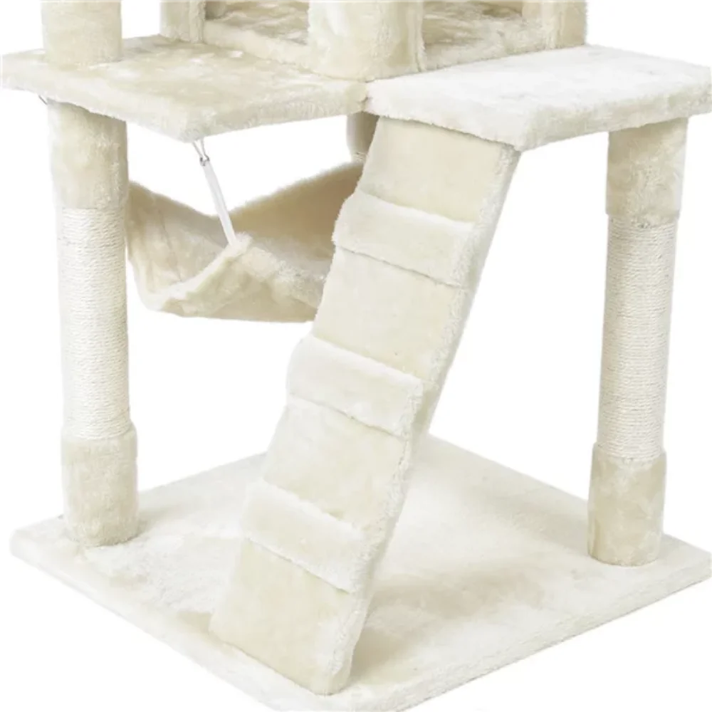 Cat Tree with Hammock and Scratching Post Tower, Dark Gray