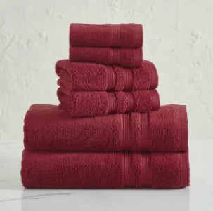 Solid 6/10/18-Piece Cotton Textured Bathroom Towel Sets