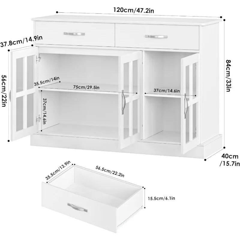 Cabinet with 2 Storage Drawers & Shelves