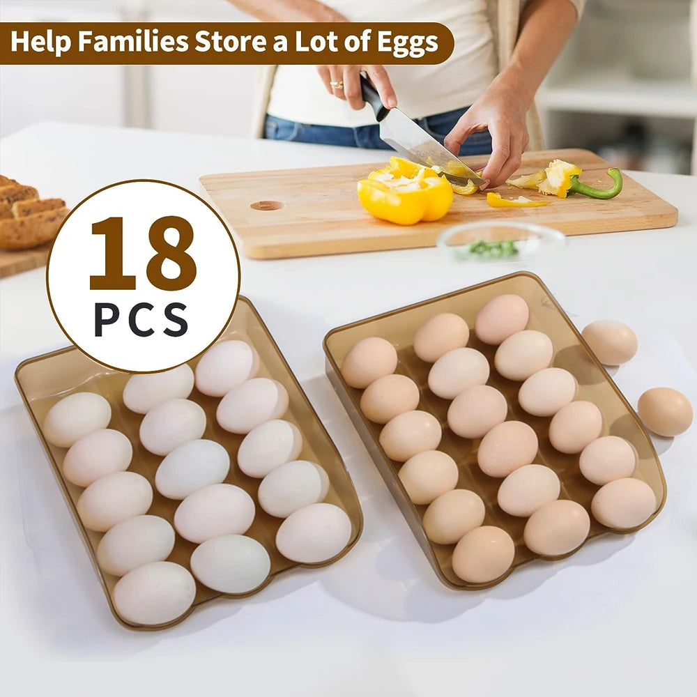 3 Layer Egg Storage Box Rolling Refrigerator Fresh-keeping Holder Storage