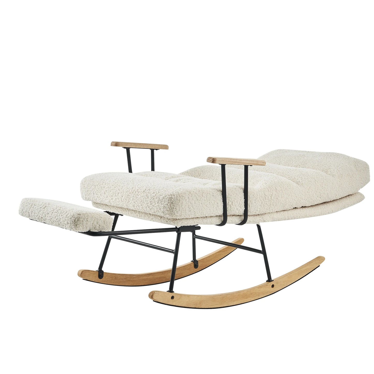 Modern Gliding Rocking Chair with High Back, Retractable Footrest, and Adjustable Back Angle for Nursery