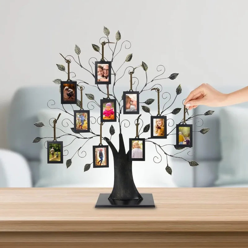 Family Tree Picture Frame with 10 Hanging Picture Frames Wall Decor