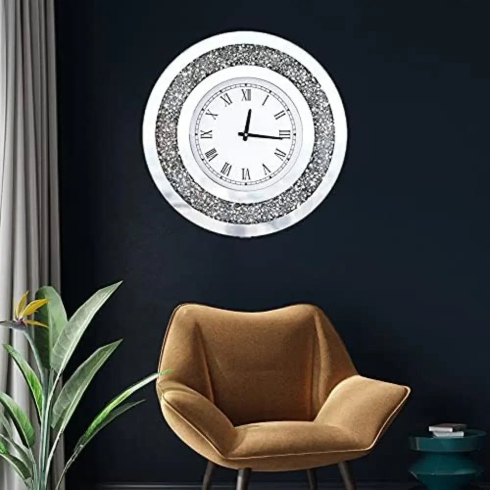 Diamond Mirror Large Wall Clock for Wall Decoration