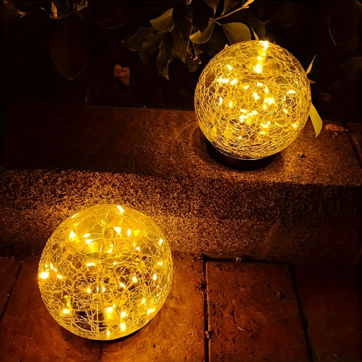 Glass Solar Ball Lights - Outdoor Floor Lights, Warm Glow, Perfect for Roads, Gardens and Outdoor Decorations