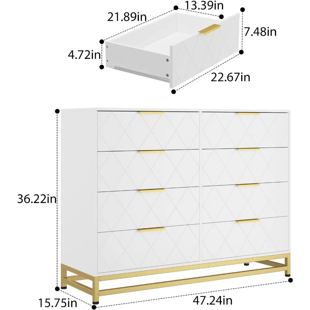 Dresser for Bedroom With 8 Drawers