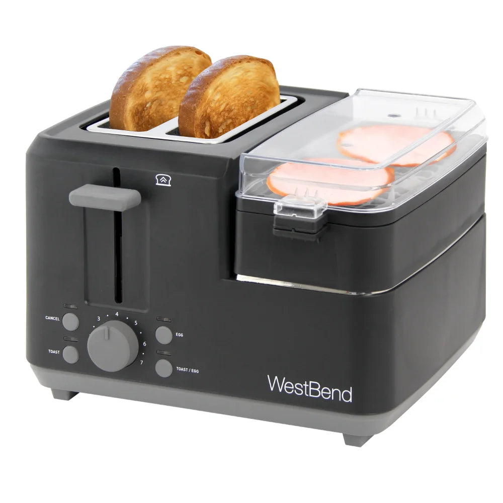 2-Slice Breakfast Station Egg & Muffin Toaster Machine