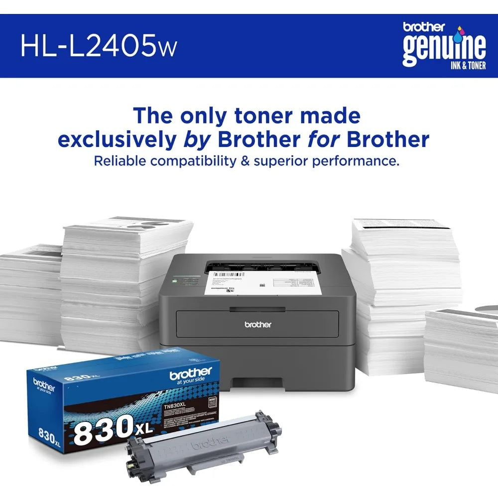 HL-L2405W Wireless Compact Laser Printer with Mobile Printing, Black & White Output