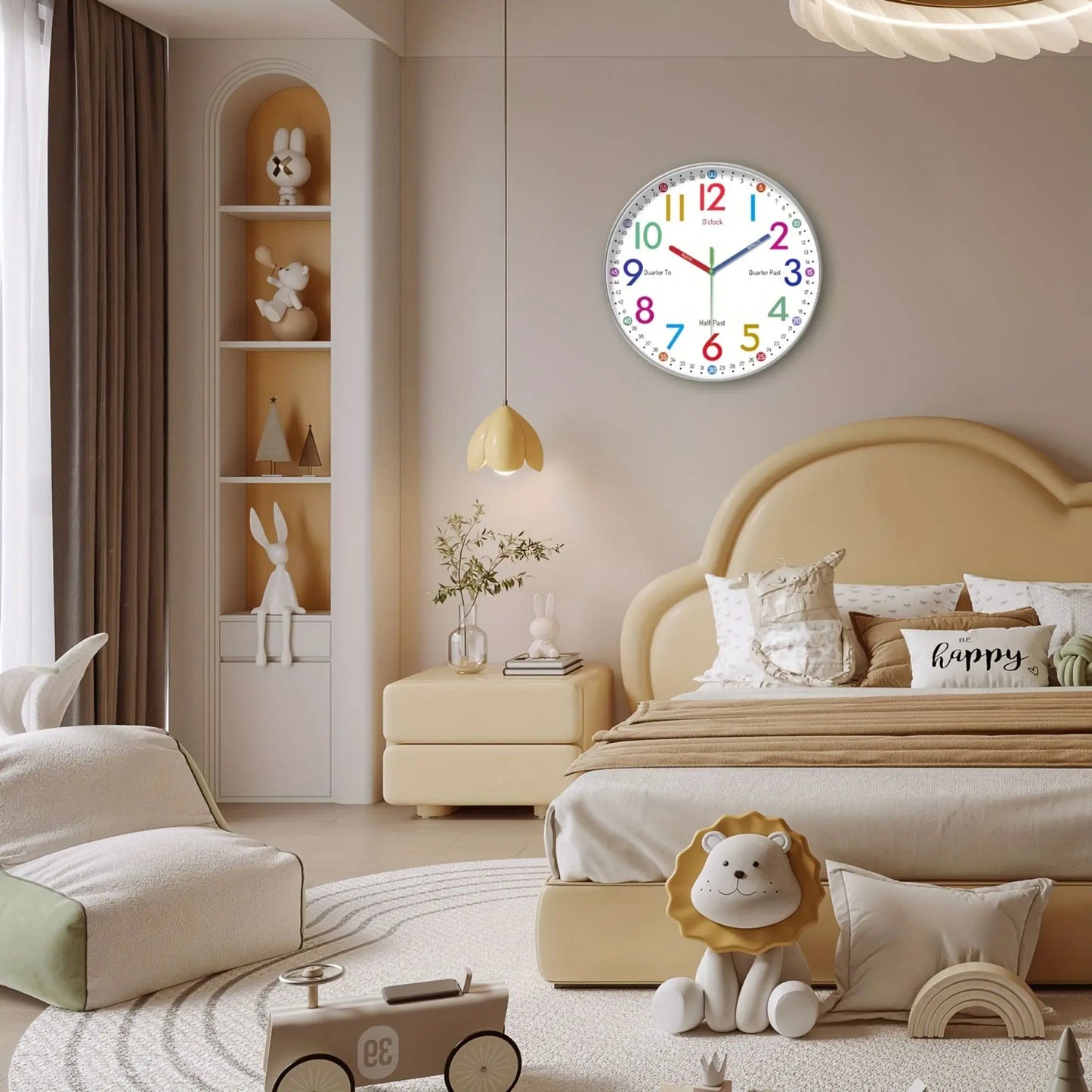 1pc Wall Clock,Fashionable Round Design