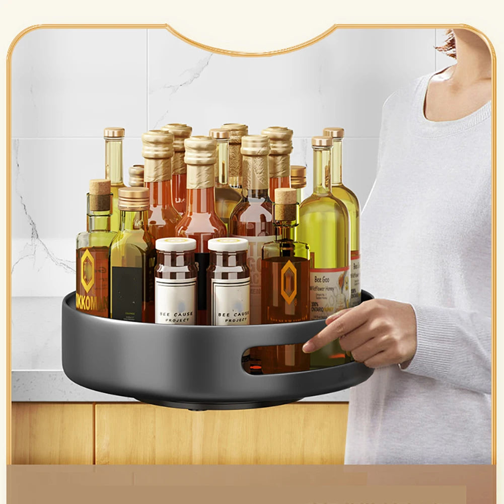 Rotating Spice Rack, Metal Turntable Organizer for Cabinet Kitchen