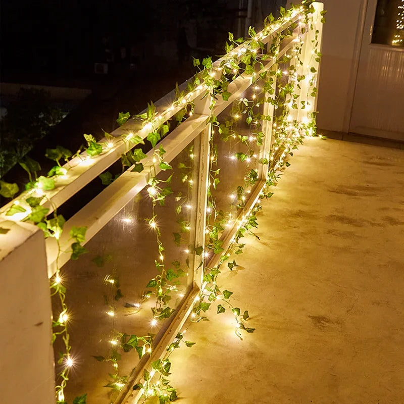 Fairy Lights LED Solar Lights Maple Leaf Waterproof Outdoor Garland Solar Lamp for Garden Decoration